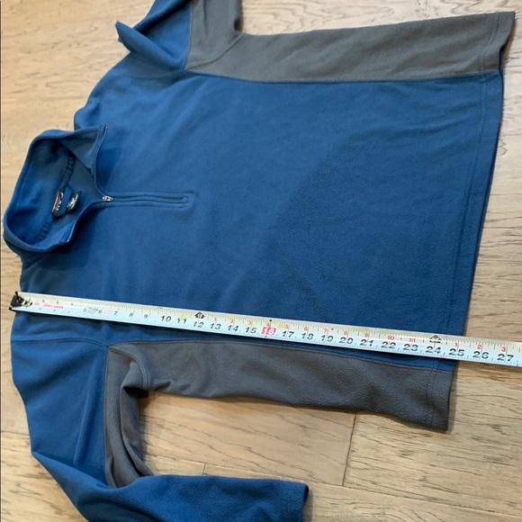 L.L. Bean Blue Outdoor 1/4 Zip Pullover Fleece Sweatshirt Size Medium - Picture 5 of 8